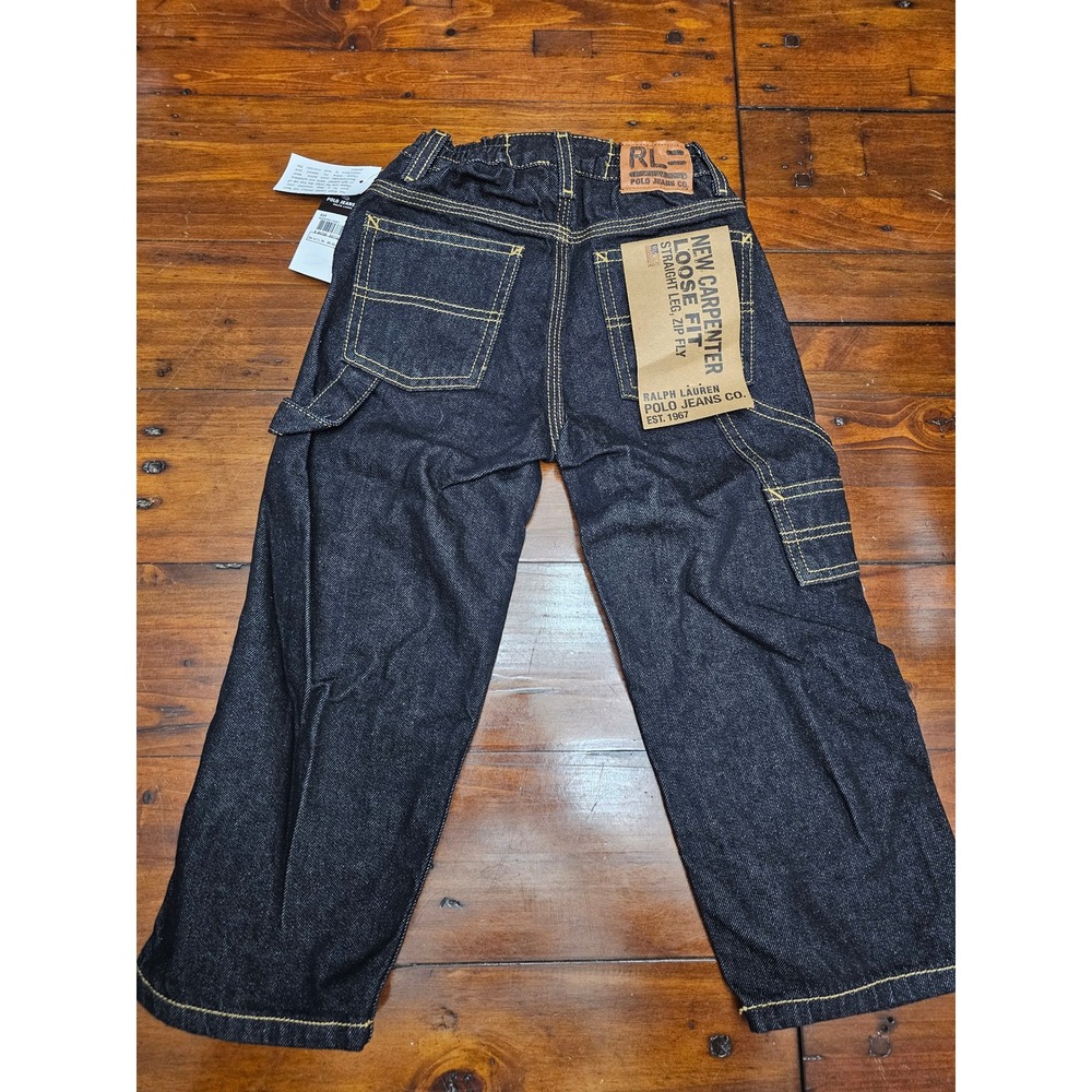 Y2K Polo Ralph Lauren Boys Denim Carpenter jeans Size 4T NWT Vintage